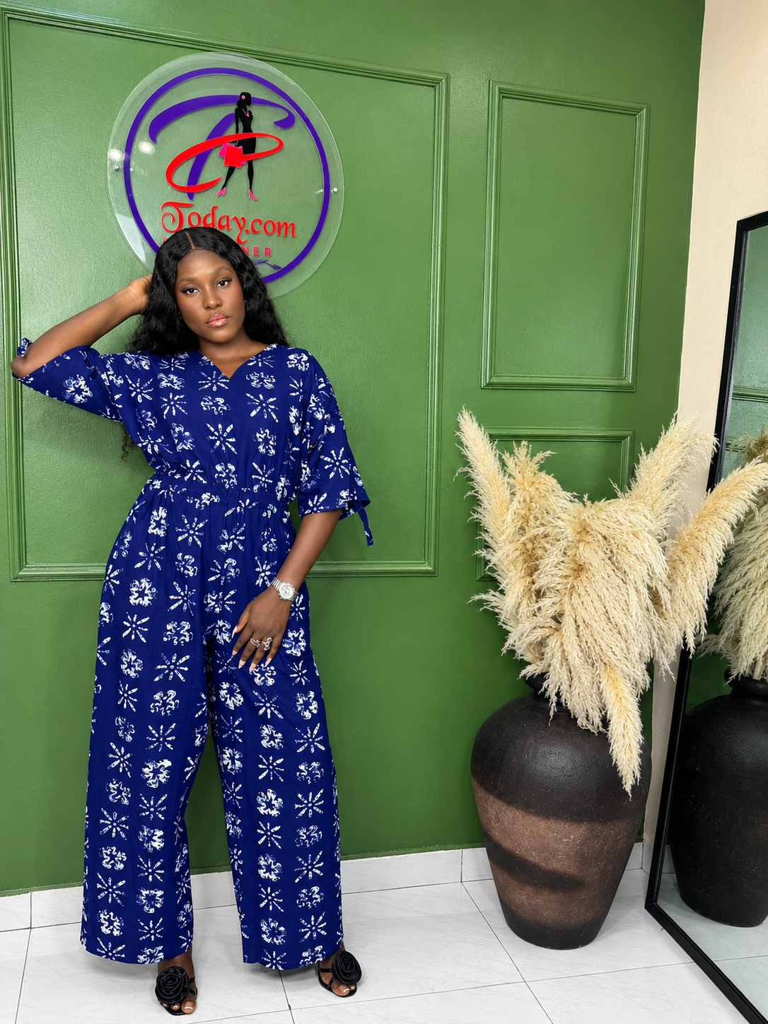 Indigo/Blue Bloom Jumpsuit