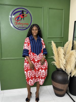 Red Leaf Ankara Shirt Bubu Kaftan